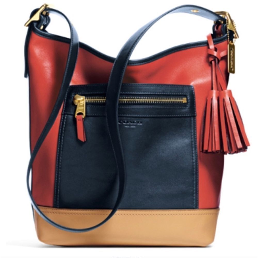 COACH Limited Edition Legacy Collection With Red❤️ Leather Tassel Detailing